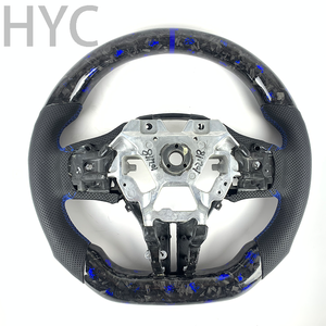 Pour <span class=keywords><strong>Infiniti</strong></span> Q50 QX50 Q35 Q60 G35S Q55 QX60 2014 2015 2016 2017 2018 Volant chauffant en fibre de carbone forgé bleu - Product Image 5