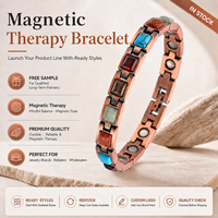 Bijoux magnétiques, bracelet de thérapie magnétique avec pierres de couleur turquoise, vente en gros, OEM personnalisé