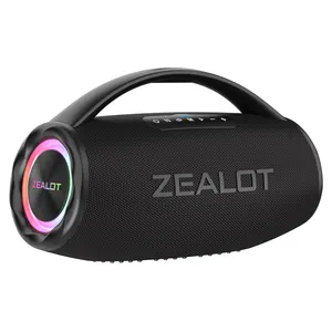 ZEALOT S97 서브 우퍼가있는 80W 스피커 IPX7 야외 용 손잡이가있는 RGB 조명 휴대용 스피커가있는 방수 라우드 스피커