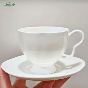 Bone <b>China</b> <b>Cup</b> <b>Saucer</b> Set Custom Logo for Hotel/Restaurant Bulk Purchase Espresso/Cappuccino/Hot Cocoa/Tea <b>Cups</b> Eco-Friendly - Product Image 1