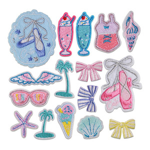 Nouveau design Patch brodé auto-adhésif à thème ballet, motif chaussure de danse, bikini, coquillage, étoile de mer pour la décoration de vêtements et sacs - Product Image 1