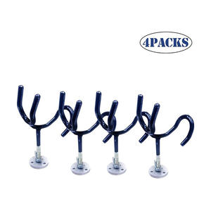 Porte-canne à pêche en acier noir avec revêtement de surface, 25 degrés, avec tige de 4 pouces et base de montage, état d'occasion - Product Image 5