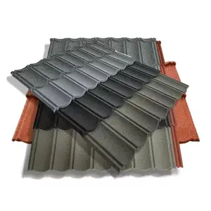 Factory direct sales roof tile roofing sheet galvanlume stone color coated metal roof tiles