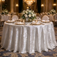 Nappe ronde jacquard haut de gamme à motif feuille de palmier scintillante, nappe de luxe pour hôtel, banquet, mariage, décoration de fête, vente en gros