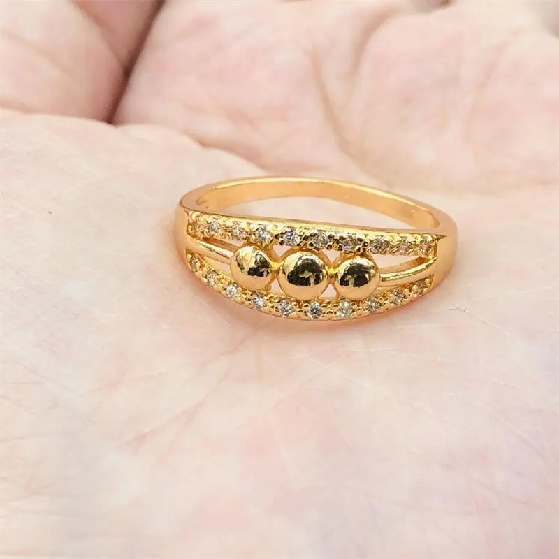 Zircon Hot Popular New Design Fashion 18K Gold Plated Heart Ring Zircon Ring For Men Women
