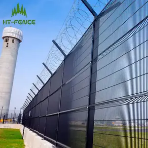 HT-FENCE High Security Bto 22 Hot Dipped Galvanized Concertina Diamond Razor Wire Mesh Fence