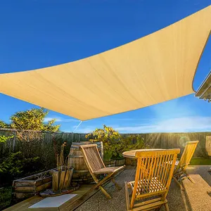 Impermeável retângulo exterior Sun Shade Sail com borda curva Design