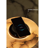Lampes de table de style designer en marbre de luxe postmoderne, lampes de chevet pour chambre d'hôtel, lampes de table avec charge sans fil tactile