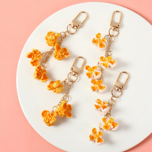 Porte-clés en forme de pop-corn simulé, jouet alimentaire amusant pour sac, pendentif décoratif imitation nourriture - Product Image 2