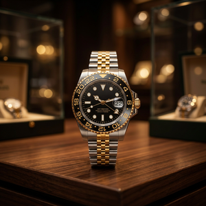 นาฬิกา GMT TT สองสี ทอง เงิน ดำ โลโก้ S กลไก Seiko NH35 ตัวเรือนสแตนเลส สปอร์ต MOD สำหรับดำน้ำ กันน้ำได้ 50 บาร์ - Product Image 3