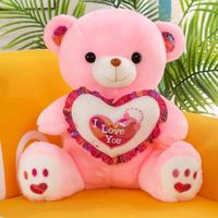 Jouets en peluche personnalisés, ours en peluche lumineux à LED qui brillent dans le noir, jouets en peluche en gros, ours en peluche musical, Saint-Valentin CPC