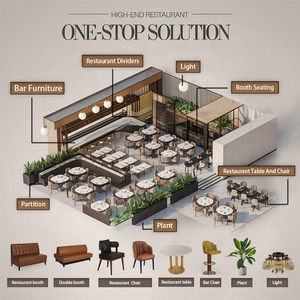 Juego de Muebles de Comedor de Diseño Moderno y Lujoso para Hostelería, Cafeterías, Hoteles y Restaurantes, Fabricación Profesional OEM ODM - Product Image 5
