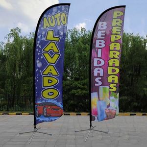 ธงขนนกโฆษณาโปรโมชั่นราคาถูกจากโรงงาน ธงชายหาดแบบกำหนดเอง - Product Image 4