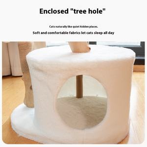 Di lusso in legno massello albero gatto integrato nido e salto piattaforma arrampicata Rack e afferrare colonna giocattolo per gatti confezionati in cartone - Product Image 4