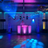 Torre de Iluminación Profesional con Soporte de Truss de 6.5 Pies para Luces Móviles con Tela Negra/Blanca