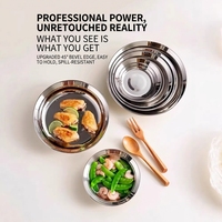 Nouvelle assiette plate peu profonde jetable en acier inoxydable, finition polie, pour la préparation des plats en cuisine, usage domestique et restaurant