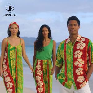 Nouvelle robe de plage ample pour femmes, imprimé floral tropical hawaïen, taille plus, design personnalisé, ensemble chemise hawaïenne - Product Image 1