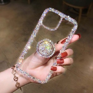 Bling Glitter Diamond Ring Stand <span class=keywords><strong>Holder</strong></span> Transparente TPU Funda para teléfono móvil para <span class=keywords><strong>Iphone</strong></span> 7 8 X Xr Xs 11 <span class=keywords><strong>12</strong></span> 13 14 15 16 Max - Product Image 4
