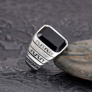 Anillo de Acero Inoxidable para Hombre, Estilo Europeo y Americano, con Piedra Preciosa, Personalidad Dominante, Tendencia, Regalo para Hombre - Product Image 3