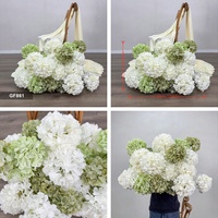 Arrangement floral artificiel d'hortensias blancs et verts de 60 cm, personnalisé par DKB Manufacturer, pour la décoration de l'allée de mariage, bouquet de fleurs
