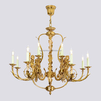 Hochwertiger französischer europäischer Kronleuchter aus massivem Messing in Gold für Hotel, Hochzeit, Lobby, Villa, Vintage-Stil, individuell anpassbar.