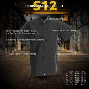 Camisa de Trabajo Industrial de Manga Corta Personalizada para Hombre S12, Ropa de Trabajo Resistente a las Arrugas - Product Image 3