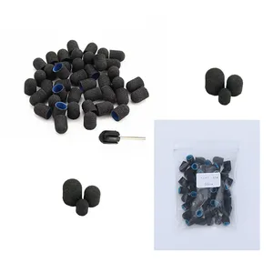 50pcs Pink Sanding Bands Caps With Mandrel Nail <b>Drill</b> <b>Bit</b> Milling Cutters Clean Cuticle Polishing Pedicure Manicure Accessories - Product Image 2