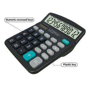 <span class=keywords><strong>Calculatrice</strong></span> de bureau à 12 chiffres <span class=keywords><strong>avec</strong></span> double source d'alimentation solaire et batterie Logo personnalisable en plastique - Product Image 2