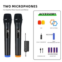 Microphone professionnel sans fil Portable 2.4G 1-en-2 haut-parleur de musique basse de Style bureau pour les fêtes de karaoké maison TV extérieur