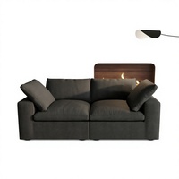 Canapé modulaire sectionnel moderne, rembourré en tissu mélange lin, garnissage éponge, en forme de L, pour salon, appartement, hôtel