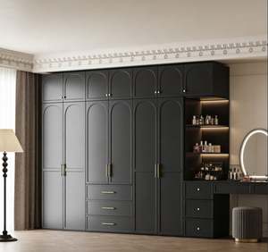 Armoire en bois massif sur mesure BALOM, mobilier de chambre à coucher, dressing avec étagères et cintres réglables - Product Image 2