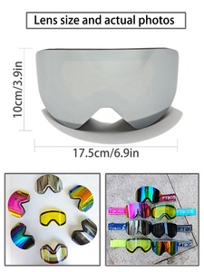 Lunettes <span class=keywords><strong>de</strong></span> ski magnétiques anti-buée UV400, vente en gros, lunettes <span class=keywords><strong>de</strong></span> neige personnalisées, revêtement Iridium, lentille magnétique, monture PC, sangle réglable - Product Image 3