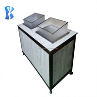 Table de buffet mobile OKEY, comptoir de bar à salades, comptoirs alimentaires pliables portables pour banquets, pliables avec roulettes, pour événements