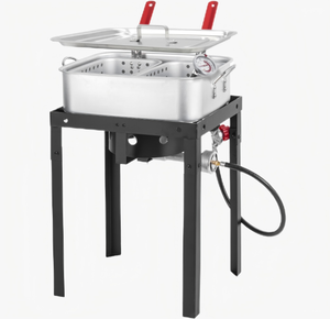 หม้อ<span class=keywords><strong>ทอด</strong></span>แก๊สกลางแจ้งขนาด 18 ควอร์ต 58000 บีทียู กำลังไฟสูง พร้อมตะกร้าด้านใน 2 ใบ และฝาปิด สำหรับ<span class=keywords><strong>ทอด</strong></span>ปลา ปีกไก่ และเฟรนช์ฟรายส์ - Product Image 1