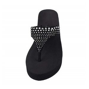 Vente en gros de pantoufles de plage personnalisées de haute qualité <span class=keywords><strong>Tongs</strong></span> à semelles <span class=keywords><strong>compensées</strong></span> en EVA - Product Image 4