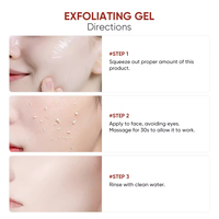 Gel exfoliant doux pour peaux grasses/à tendance acnéique, contrôle du sébum, nettoyage des pores, éclaircit le teint et améliore la texture