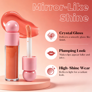 Brillo Labial Nude con Vitamina E y Lazo de Cinta para Niñas, Holográfico, Larga Duración, Efecto Espejo, No Pegajoso - Product Image 2