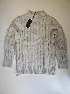 Áo len dệt kim thu đông ảnh thật dành cho nam và nữ, cổ đứng, thêu, áo len nửa khóa kéo dành cho nữ - Product Image 3