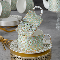 Service à café de luxe en porcelaine fine, 15 pièces, coffret cadeau personnalisé, service à thé de l'après-midi pour la table de haute qualité, vente en gros