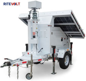 Torre de CCTV Solar Móvil, Cámara de Red 4G 1080P, Remolque de Seguridad de 8m, Monocristalino 19200WH, Acero Q235, IP67, MPPT 80A - Product Image 4