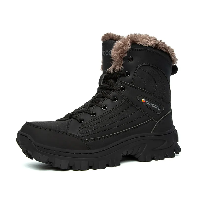 SIVI Leather Waterproof Outdoor Botas Tactico Mountain Climbing Winter High Top Tactical Snow Boots Hiking Shoes For Men