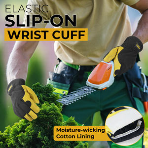 Перчатки желтые, из козьей кожи, эластичные, дышащие, кожаные, на запястье - Product Image 3