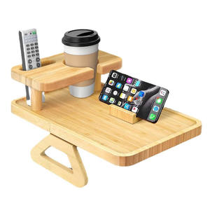 Plateau de repose-bras multifonction en bambou pour canapé, avec support pour télécommande et porte-gobelet, pour la maison, le salon et la détente quotidienne - Product Image 4