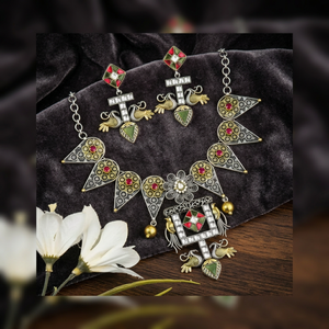Juego de Joyería Fina para Mujer Dviti Jewels Minaki Oxidado en Plata, Estilo Clásico con Cristal y Diamantes de Imitación, Joyería Elegante y a la Moda - Product Image 1