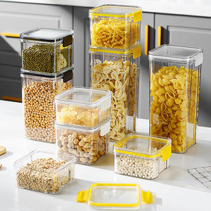 Venta caliente de plástico transparente contenedor de almacenamiento de alimentos secos caja de almacenamiento de granos Almacenamiento de cocina duradero contenedor de alimentos hermético - Product Image 1