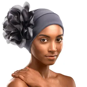Solid Singlefor Mujeres African Soft Headwrap Plisado Turbante Soft Beanie Hat Headwraps Turbante para damas