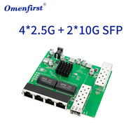 Modul Switch Ethernet 4 Port 2.5G 2x10G SFP Tanpa Manajemen Non-PoE Papan Jaringan DC 12-36V 60Gbps untuk Jaringan Tertanam OEM ODM