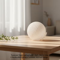Abat-jour sphérique en verre soufflé givré à motif gaufré, de remplacement pour lampe suspendue ou de table, pour la maison, l'hôtel, en gros