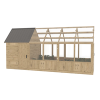 Serre en bois et polycarbonate avec rangement, serre en bois extérieure, serre en bois préfabriquée à ossature de cèdre,