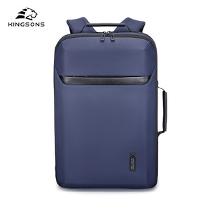 Kingsons Laptop <b>Backpack</b> <b>Black</b> And Blue Water Resistant Unisex For Travel And Commuting With Hard Handle And Laptop Compartment - Product Image 5